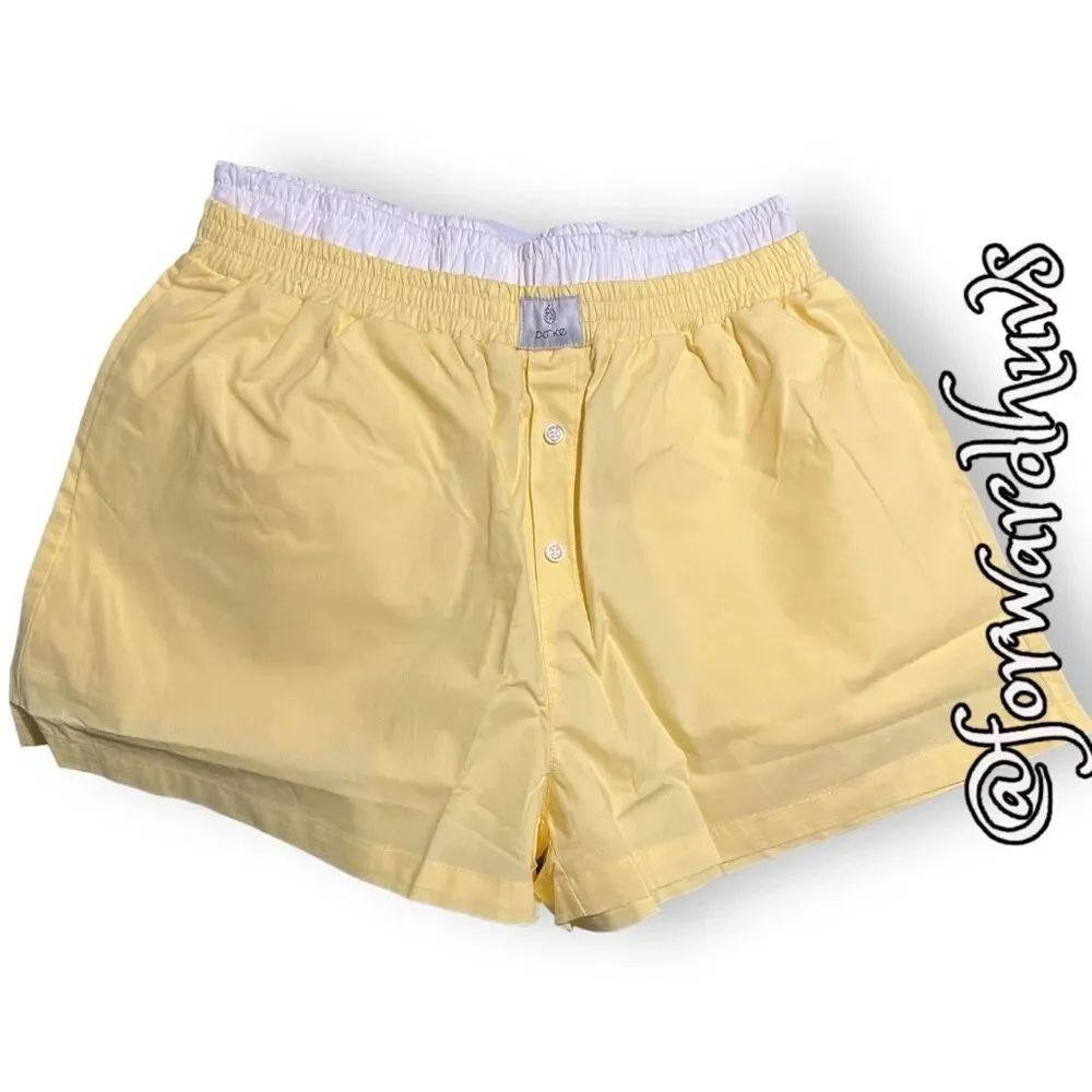 Parke Women’s XL Yellow & White Double Boxer Shorts - Retired Collection